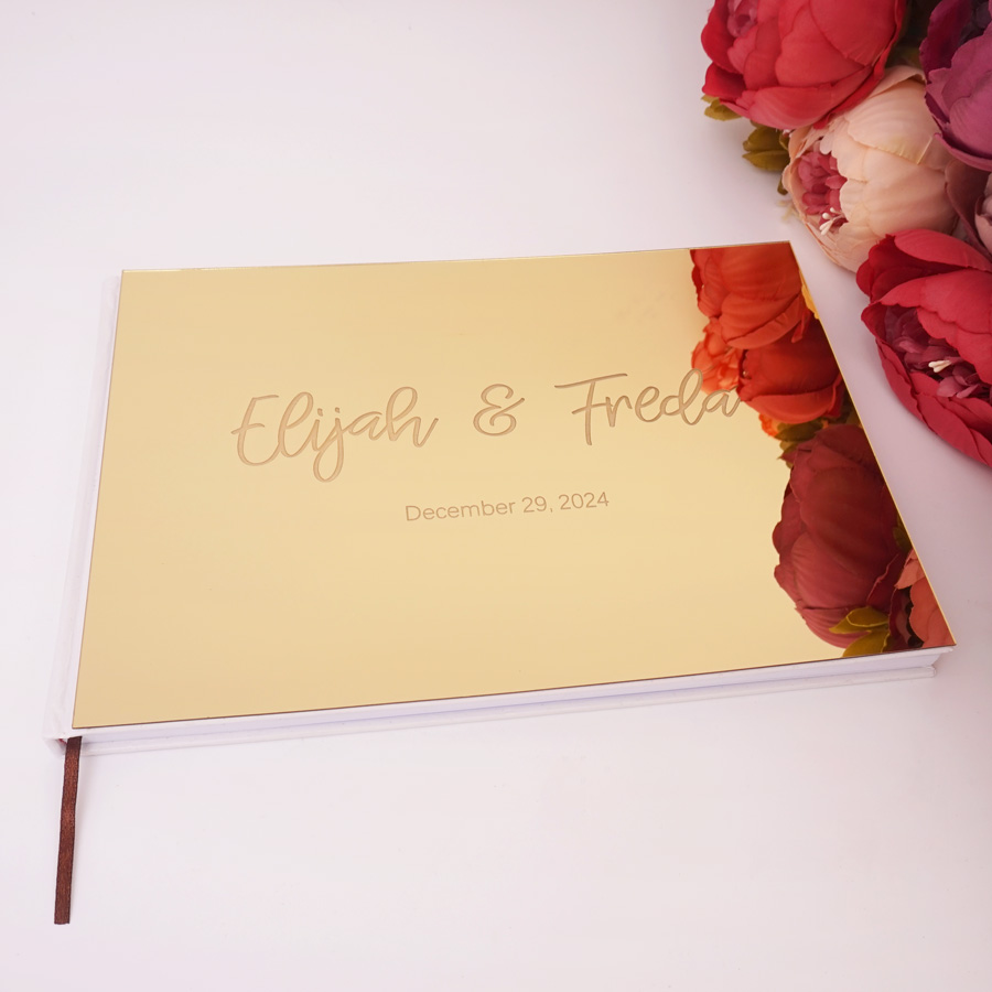 Personalized Guest Book - 25*18 cm personal isierte Gästebuch Gold