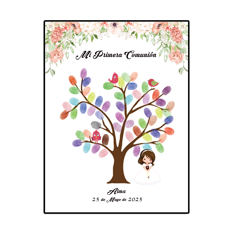 Personalized Guest Book - Personalisiertes Thema, Name, Datum, Fingerabdruck, DIY-Gemälde,