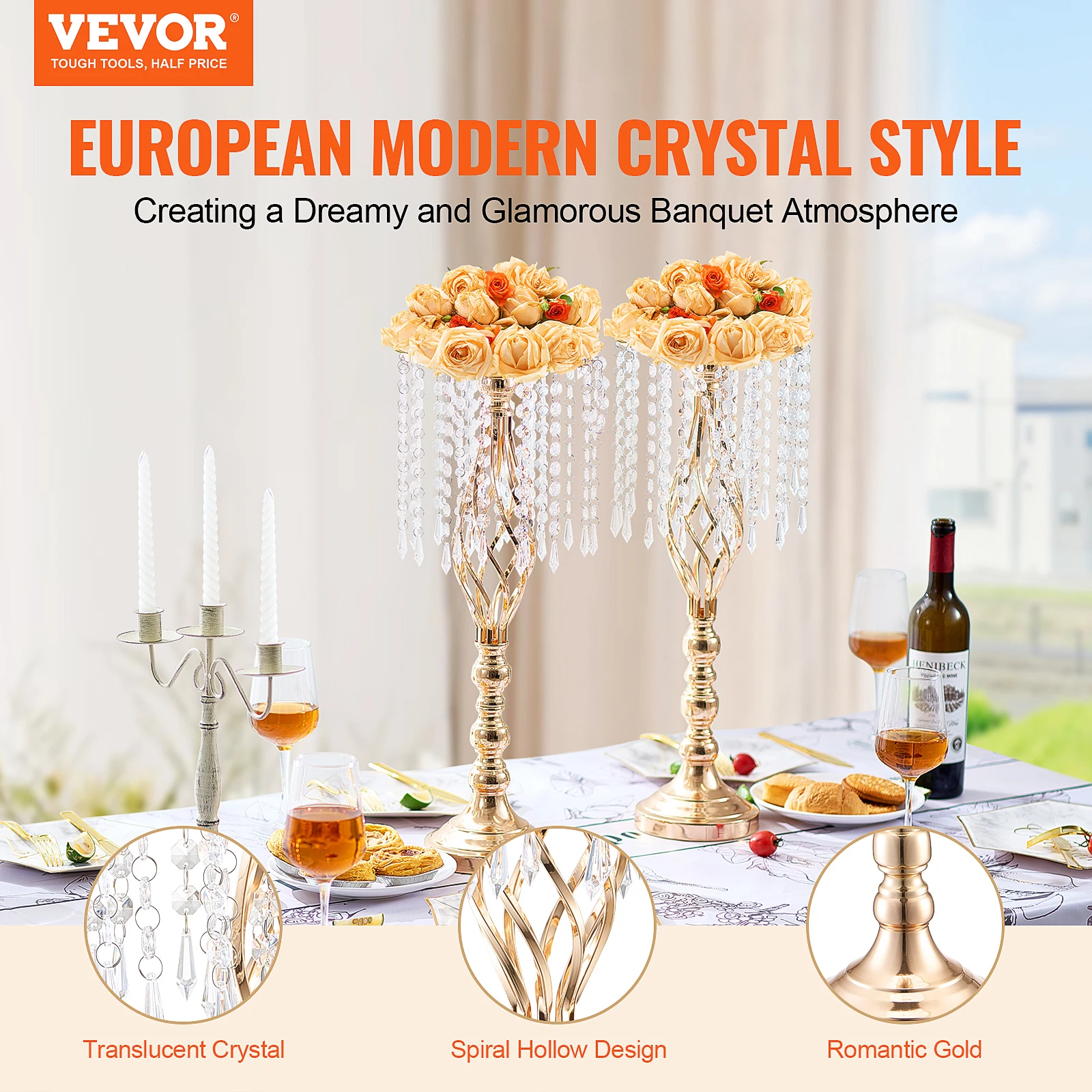 VEVOR Hoher Kristall-Hochzeits – Centerpiece Vase Tall Bewertung und Preis