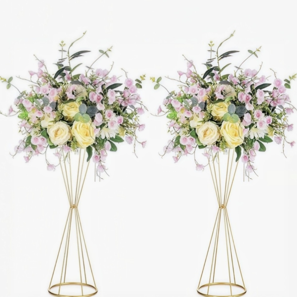 Goldener Geometrischer Blumens – Centerpiece Vase Tall Bewertung und Preis