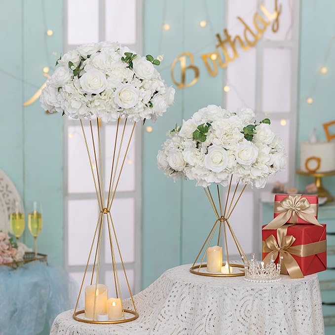 Goldener Geometrischer Blumens – Centerpiece Vase Tall Bewertung und Preis