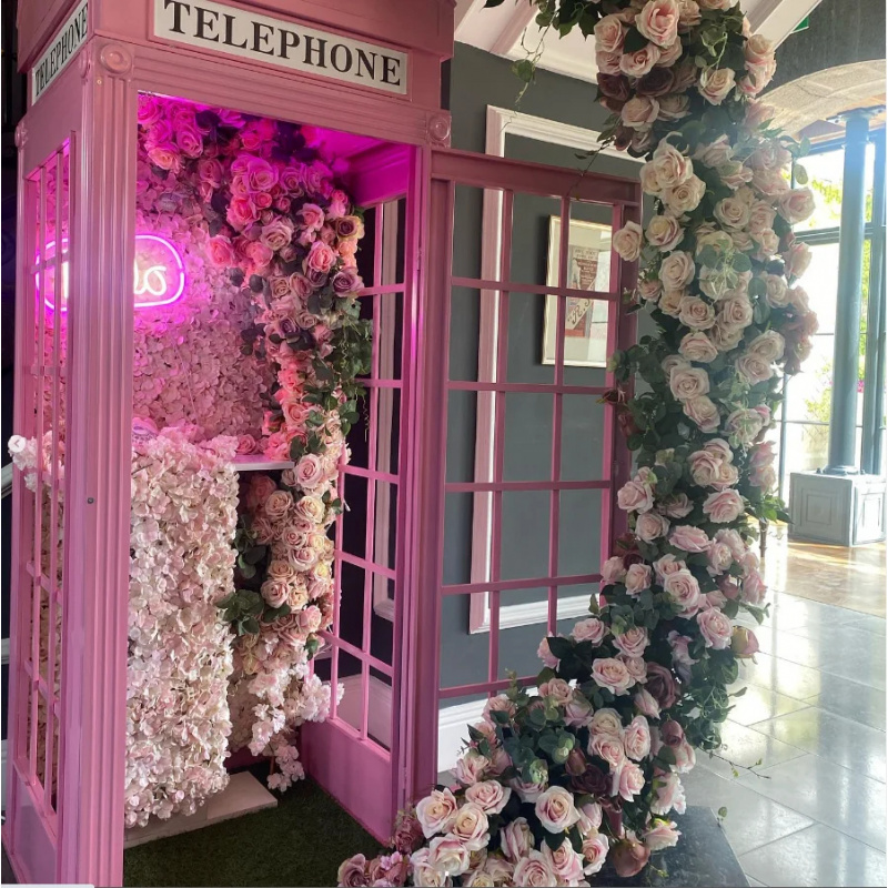Rosa Telefonzelle mit Blumen-S – Photo Booth Prop Bewertung und Preis
