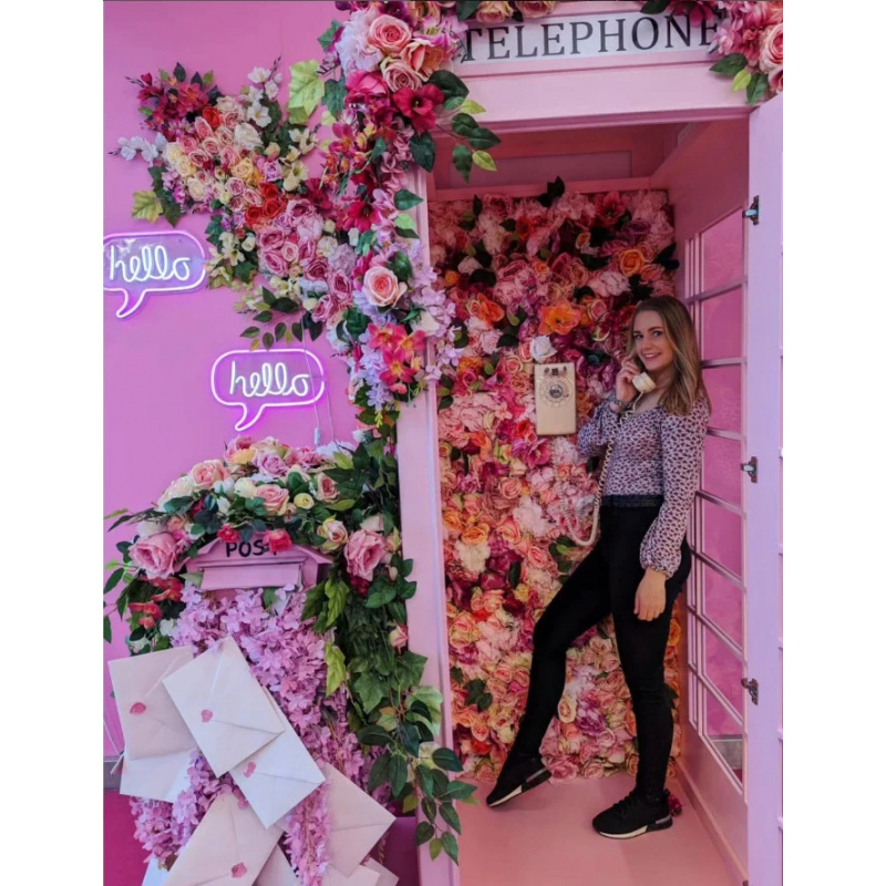 Rosa Telefonzelle mit Blumen-S – Photo Booth Prop Bewertung und Preis