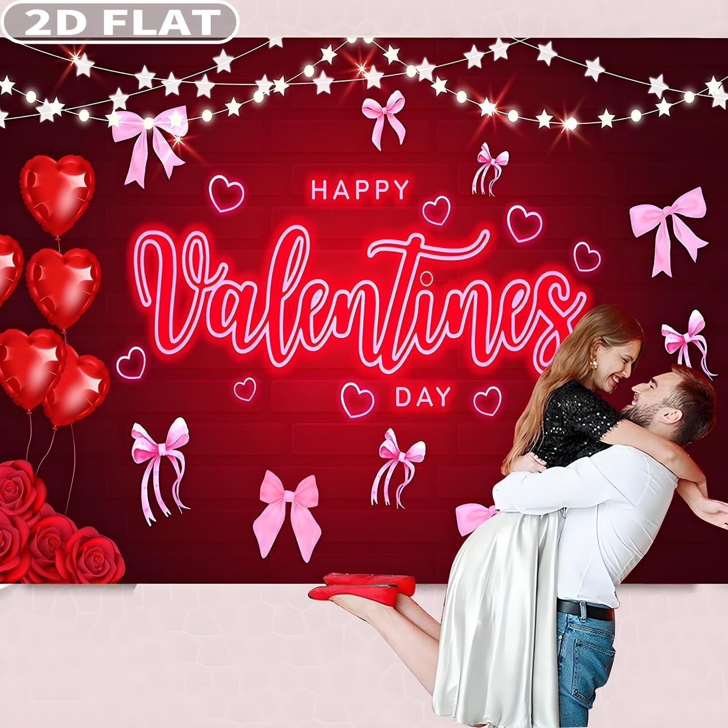 2D FLACHE 1 Stück Happy Valent – Photo Booth Prop Bewertung und Preis