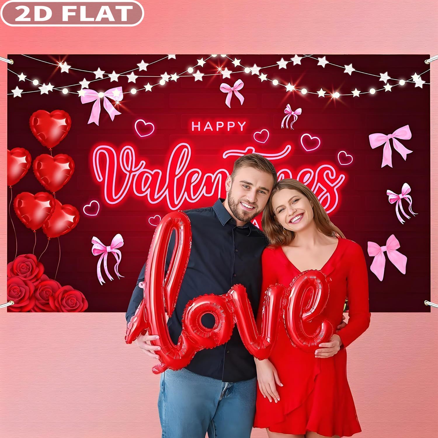 2D FLACHE 1 Stück Happy Valent – Photo Booth Prop Bewertung und Preis