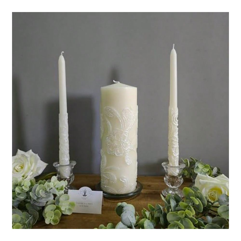 25 cm hohes cremefarbenes Hoch – Unity Candle Set Bewertung und Preis