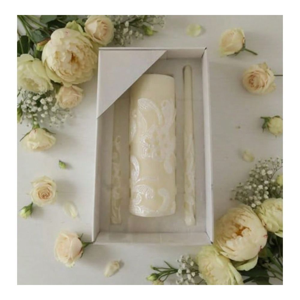 25 cm hohes cremefarbenes Hoch – Unity Candle Set Bewertung und Preis