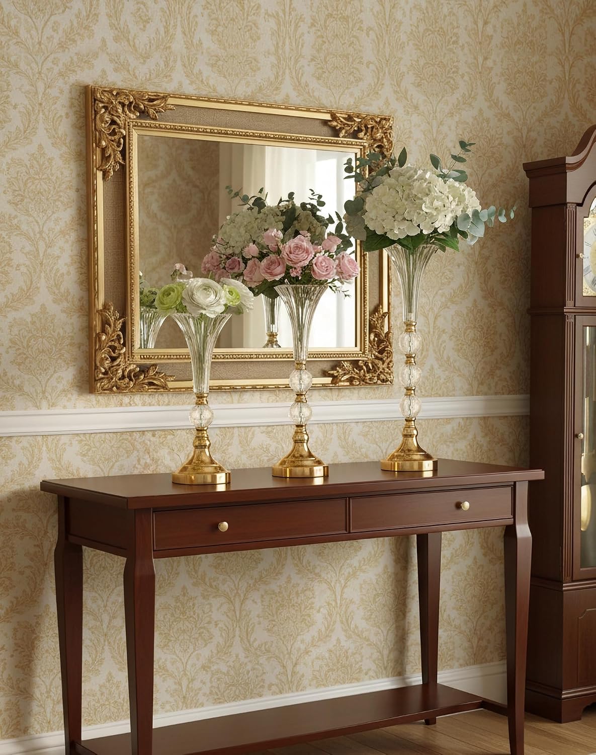 Set aus 3 Gold-Acryl-Trompeten – Centerpiece Vase Tall Bewertung und Preis