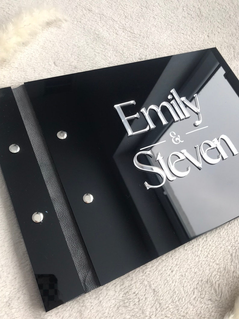 Schwarzes Acryl-Hochzeitsgäste – Personalized Guest Book Bewertung und Preis