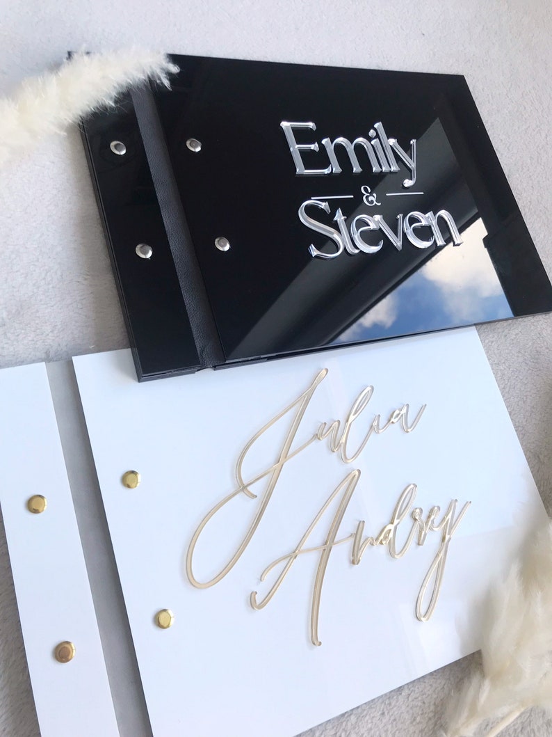 Schwarzes Acryl-Hochzeitsgäste – Personalized Guest Book Bewertung und Preis